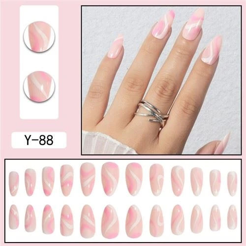 Stiletto Pink Tekan Pendek Pada Kuku