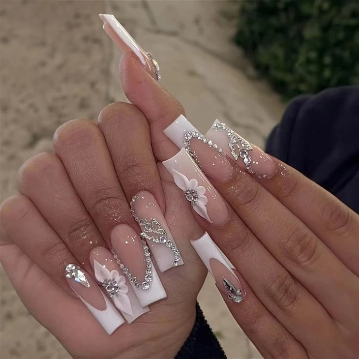 Cetakan Bunga French Tip Tekan Pada Kuku